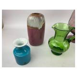 Vintage Glass Lot - Vase, Bowl, Pitcher, Canister, Blown Glass