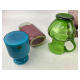 Vintage Glass Lot - Vase, Bowl, Pitcher, Canister, Blown Glass