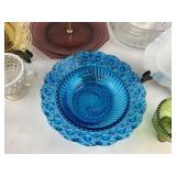 Vintage Glass Lot - Anchor Hocking Hobnail, Tiered Plate Stand, Bowl