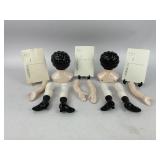 Pair of Vintage Porcelain Doll Parts and Postcards