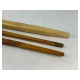 Three Wood Walking Sticks - Eagle Head, Brass Knob