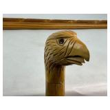 Three Wood Walking Sticks - Eagle Head, Brass Knob