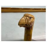 Three Wood Walking Sticks - Eagle Head, Brass Knob