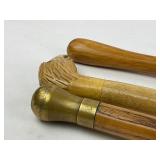 Three Wood Walking Sticks - Eagle Head, Brass Knob