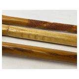 Three Wood Walking Sticks - Eagle Head, Brass Knob