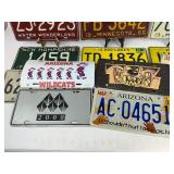 License Plate Collection - Minnesota, Michigan, New Hampshire, Illinois, Arizona, Plus Plate Covers - Wildcats, Taz