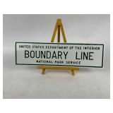 US Dept. of Interior National Park Service Boundary Line Sign