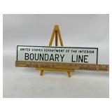 US Dept. of Interior National Park Service Boundary Line Sign