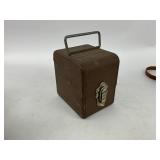 Vintage Revere Reel to Reel Movie Camera w/Caringing Case + Home Movies and Empty Canisters in Metal Box