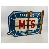 Double Sided Porceline Approved MTS Motor Travel Service Hanging Sign with Wall Bracket