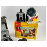 Vintage Camera Lot - Kodak Brownie Hawkeye, Polaroid, and Bell & Howell Movie Camera