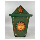 Sun & Moon Wood Trash Can