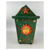 Sun & Moon Wood Trash Can