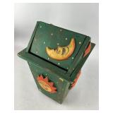 Sun & Moon Wood Trash Can