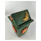 Sun & Moon Wood Trash Can