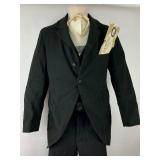 Antique Three Piece Mens Suit with Shirt and two Collars