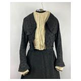 Antique Victorian Edwardian Black Wool Cape and Walking Suit Gown Dress