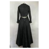 Antique Victorian Edwardian Black Wool Cape and Walking Suit Gown Dress