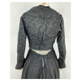 Antique Victorian Edwardian Black Wool Cape and Walking Suit Gown Dress