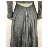 Antique Victorian Edwardian Black Wool Cape and Walking Suit Gown Dress