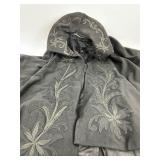 Antique Victorian Edwardian Black Wool Cape and Walking Suit Gown Dress