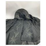 Antique Victorian Edwardian Black Wool Cape and Walking Suit Gown Dress