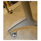 60x24 Flip-top table  on wheels with electrical plugs - Needs 2 wheels replaced