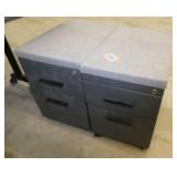 Two mobile pedestals 2-drawer 15x22x23 grey
