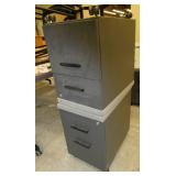 Two mobile pedestals 2-drawer 15x22x23 grey