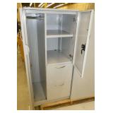 One Wardrobe locker - metal - 23 wide x 23 deep x 51 tall - grey