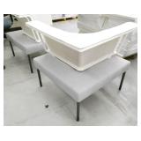 Two modern waiting room chairs 29x29