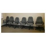 6 grey hi-back chairs