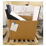 Pallet of whiteboards, organizers, cube parts