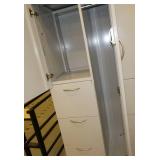 One Wardrobe locker - metal - 23 wide x 23 deep x 66 tall - grey