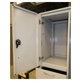One Wardrobe locker - metal - 23 wide x 23 deep x 66 tall - grey