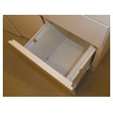 Three white metal file cabinets 11 wide 19 deep 23 high