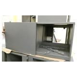 Pallet of 3 cabinets with a drawer on top and open storage/bookcase below, and 2 sliding door shelf units