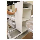Wood wardrobe unit, white storage part is 24w 23d 56t