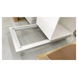 Wood wardrobe unit, white storage part is 24w 23d 56t