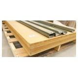 Garage shelving unit, boards are 3x8ft, uprights are 84 tall