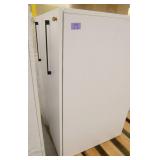 Two Wood laminate locking cubicle cabinet 15x30x48 with slide out storage