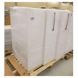 Three Wood laminate locking cubicle cabinet 15x30x48 with slide out storage