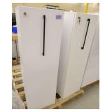 Two Wood laminate locking cubicle cabinet 15x30x48 with slide out storage