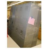 Two sets of 3 wide lockers (overall 36w 12 deep 78 tall), One set 36x18x78