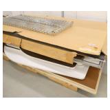 Pallet of whiteboards, table tops, shelving etc