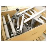 6 pallets of table legs, cubicle parts, sit stand desk mounts etc