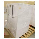 Two Wood laminate locking cubicle cabinet 15x30x48 with slide out storage
