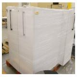Three Wood laminate locking cubicle cabinet 15x30x48 with slide out storage