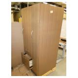 Matching wardrobe, bench file cabinet and storage cabinet, all steel, woodgrain look