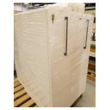 Three Wood laminate locking cubicle cabinet 15x30x48 with slide out storage